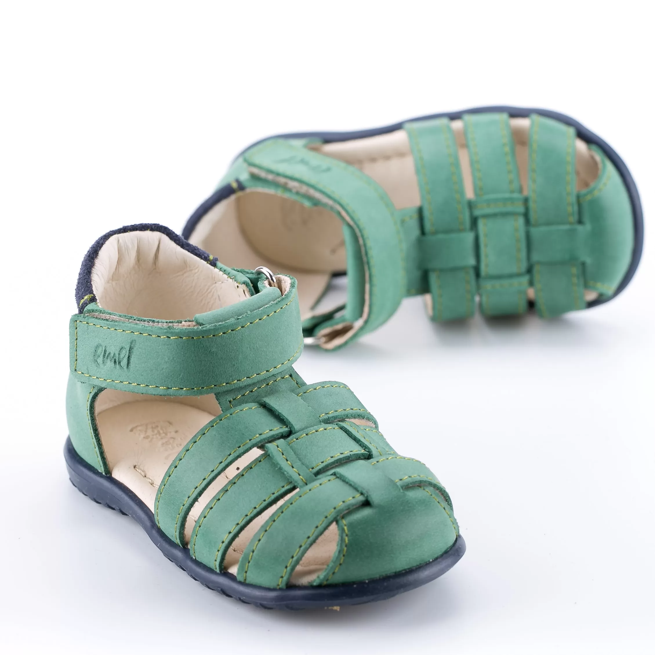 (1078-6) Emel green closed sandals