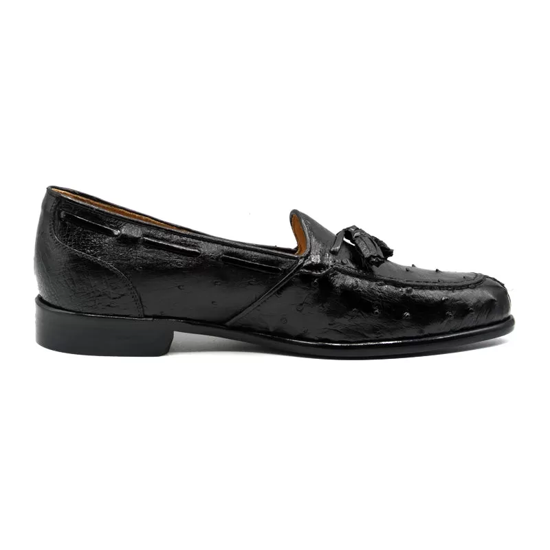 13-581-BLK FRANCO Ostrich Tassel Loafer, Black