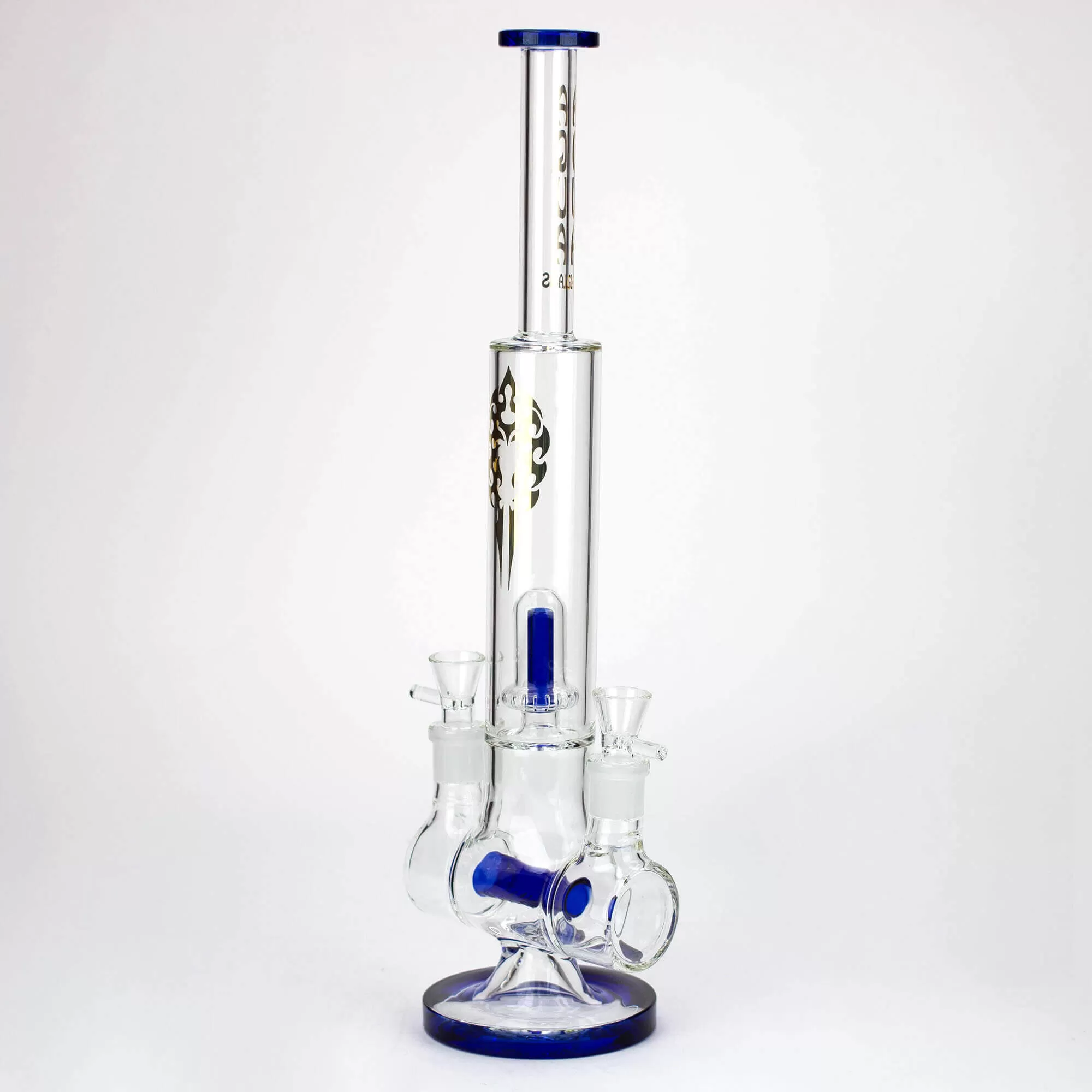 18" AQUA Dual Joint Showerhead Pecolator Glass Water Bong