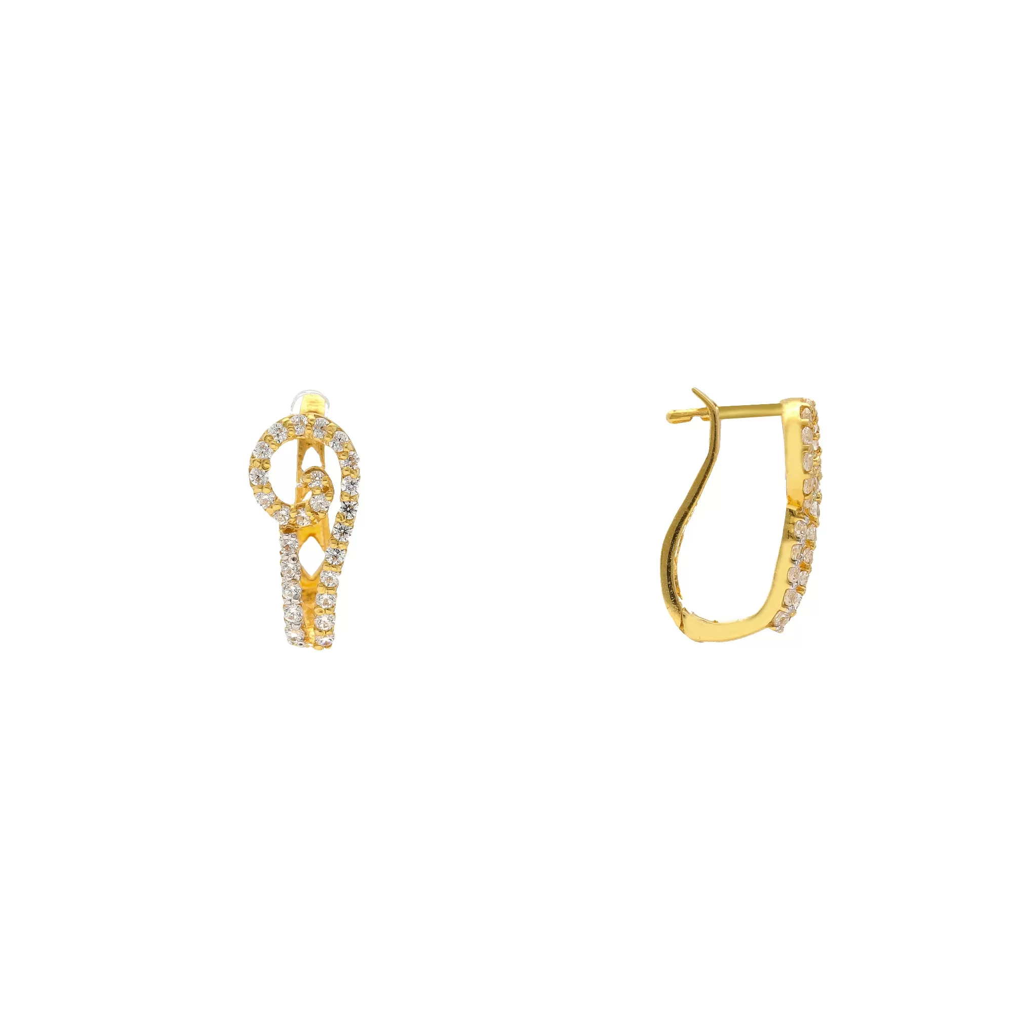 22K Yellow Gold & CZ Stud Earrings (3.2gm)