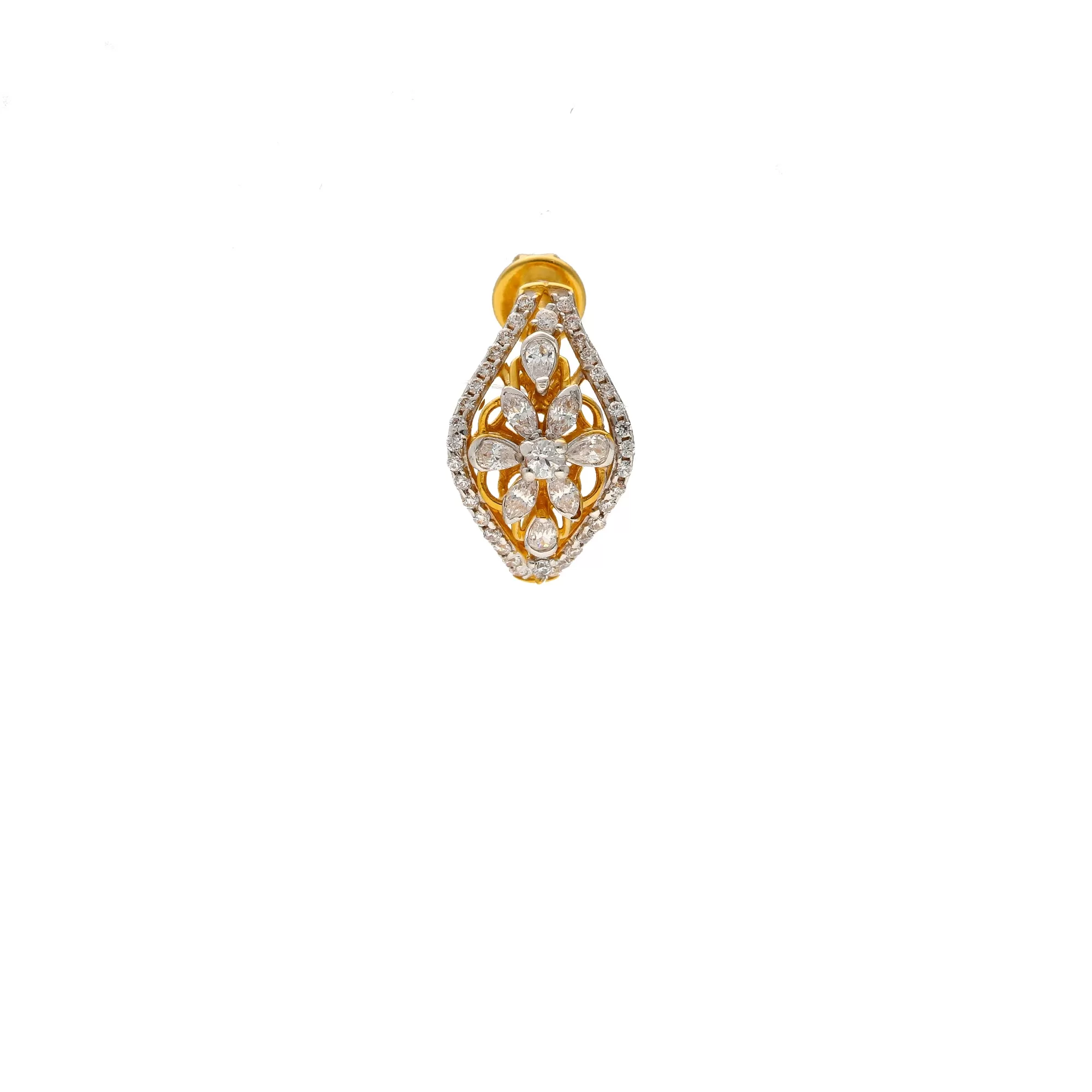 22K Yellow Gold & CZ Stud Earrings (5.8gm)