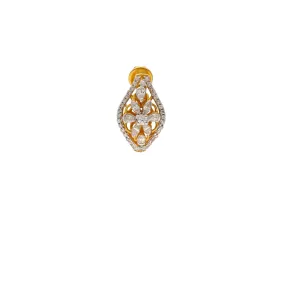 22K Yellow Gold & CZ Stud Earrings (5.8gm)