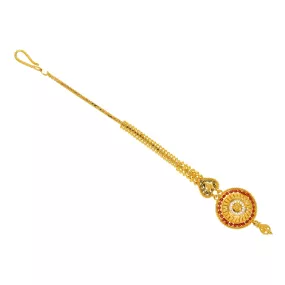 22K Yellow Gold Beaded Filigree Tikka (7.4gm)