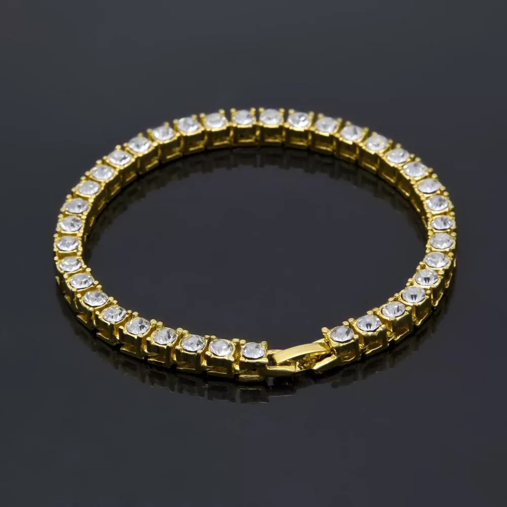 5mm 18K Gold Single Row Tennis Bracelet