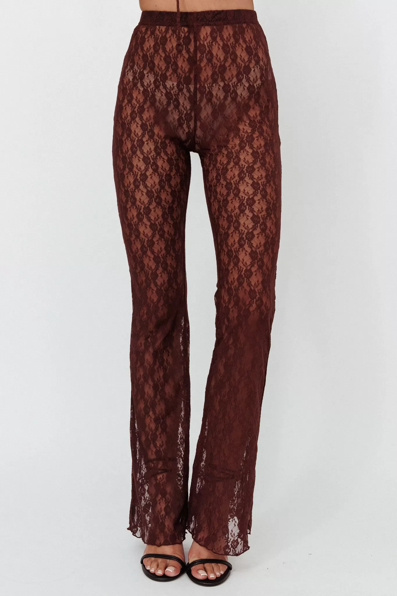 A La Mode Lace Pants Brown