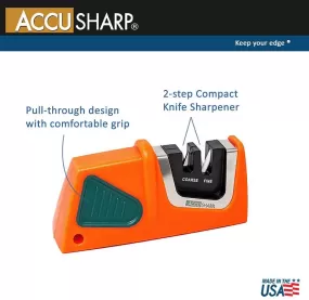 AccuSharp Compact Pull-Through Knife Sharpener Orange 083TRAY