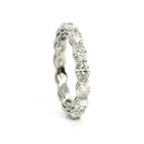 AFJ Diamond Collection - Eternity Band Ring with Oval Diamonds horizontal 2.86 carats, Platinum