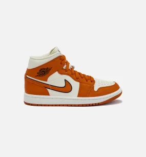 Air Jordan 1 Retro Mid SE Sport Spice Womens Lifestyle Shoe - Orange/White