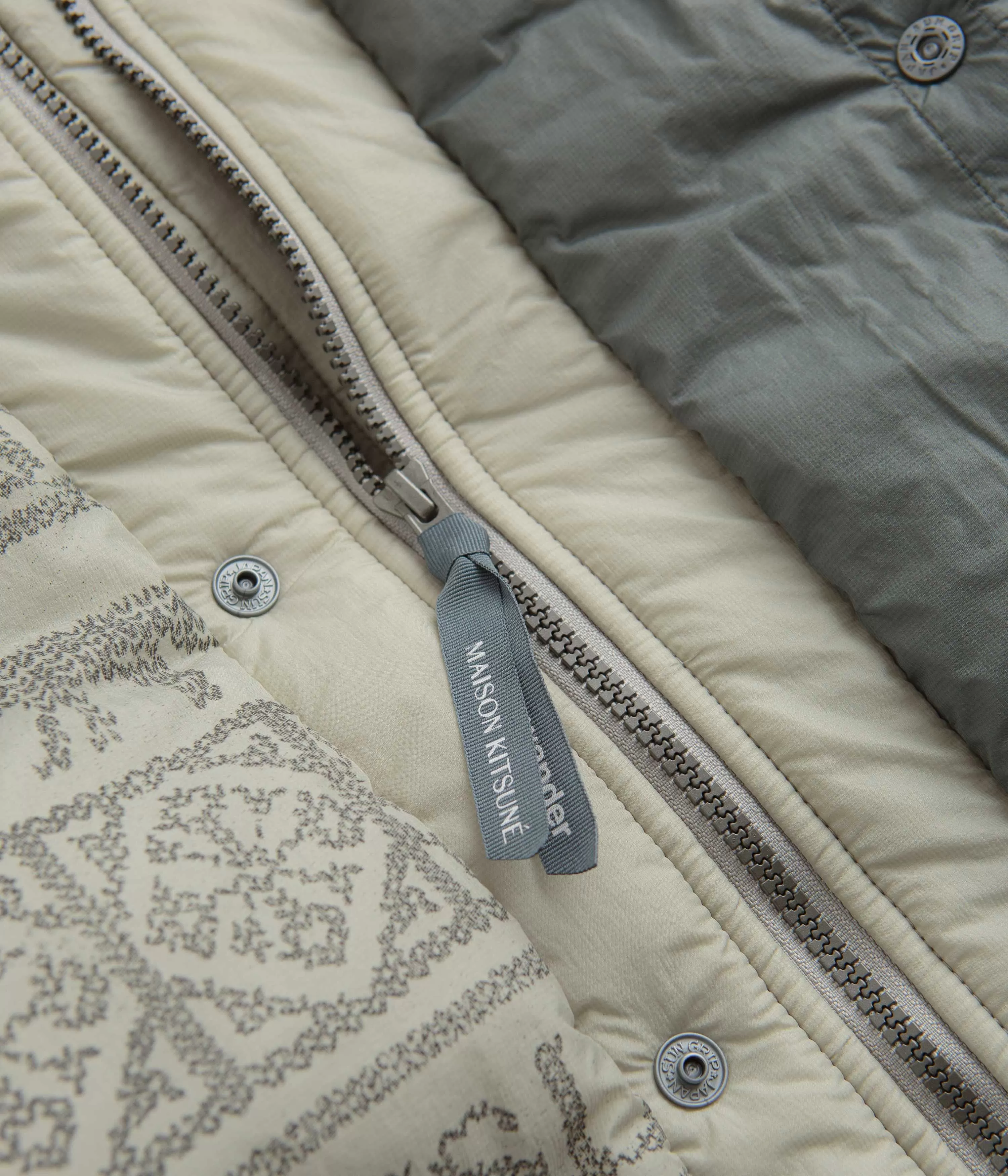 and wander x Maison Kitsune Nordic Border Insulation Jacket - Light Beige