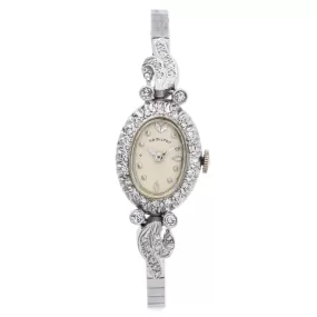 Antique Hamilton 757 22 Jewels Platinum 0.64 TCW Diamond Women's Hand Wind Watch