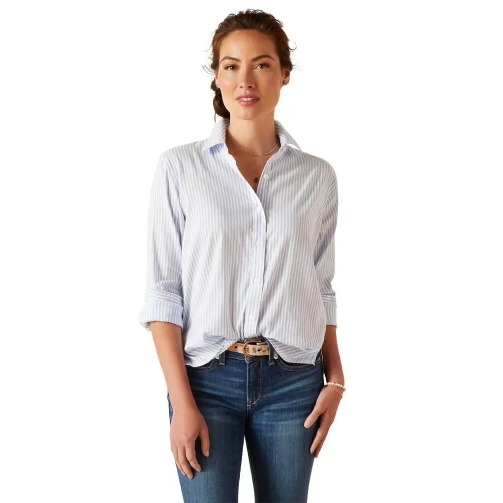 Ariat Ladies Tiburon Long Sleeved Shirt Blue Stripe