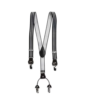 A.X.N.Y Boys Black Stripe Suspenders SUSP1248