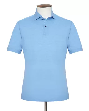 Blue Melange Cutaway Collar Polo Shirt