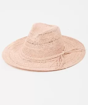 Braided Rope Straw Hat - Pink