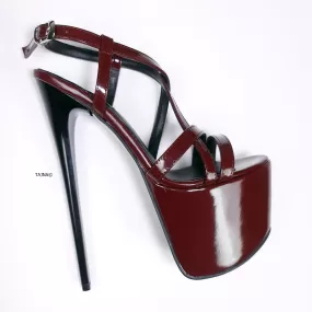 Burgundy Vine Gloss High Heel Sandals