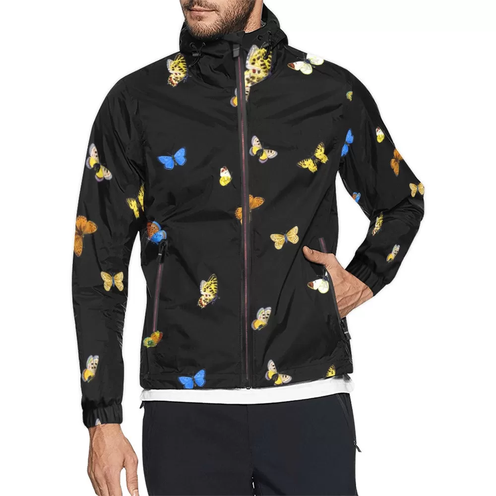 butterfly blue small print 3 Unisex All Over Print Windbreaker (Model H23)