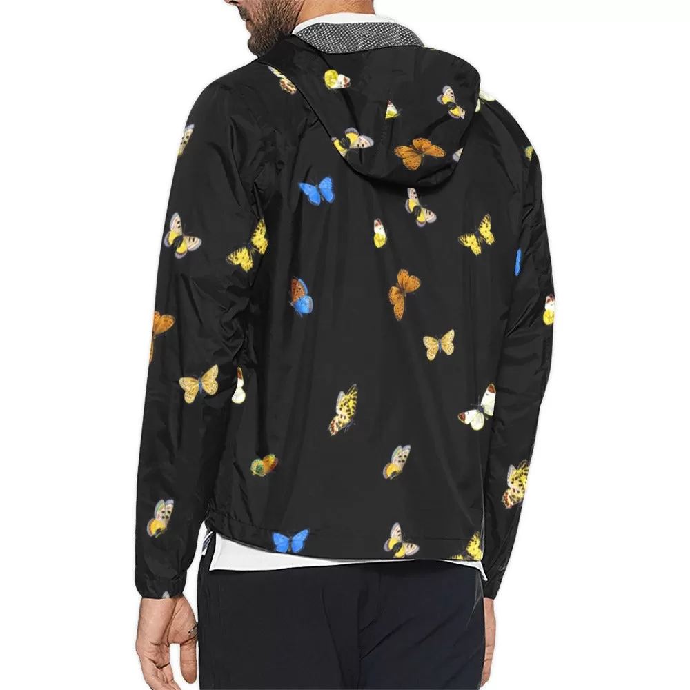 butterfly blue small print 3 Unisex All Over Print Windbreaker (Model H23)