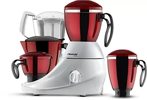 Butterfly Desire Mixer Grinder with 4 Jars (Red and White)