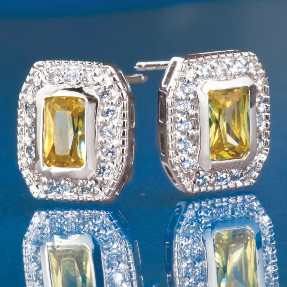 Canary Emerald Cut Earrings