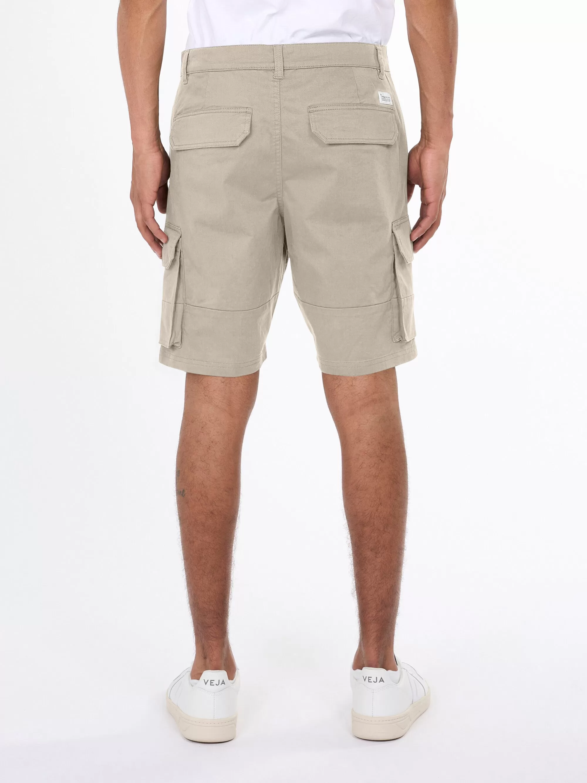 Cargo stretched twill shorts - Light feather gray