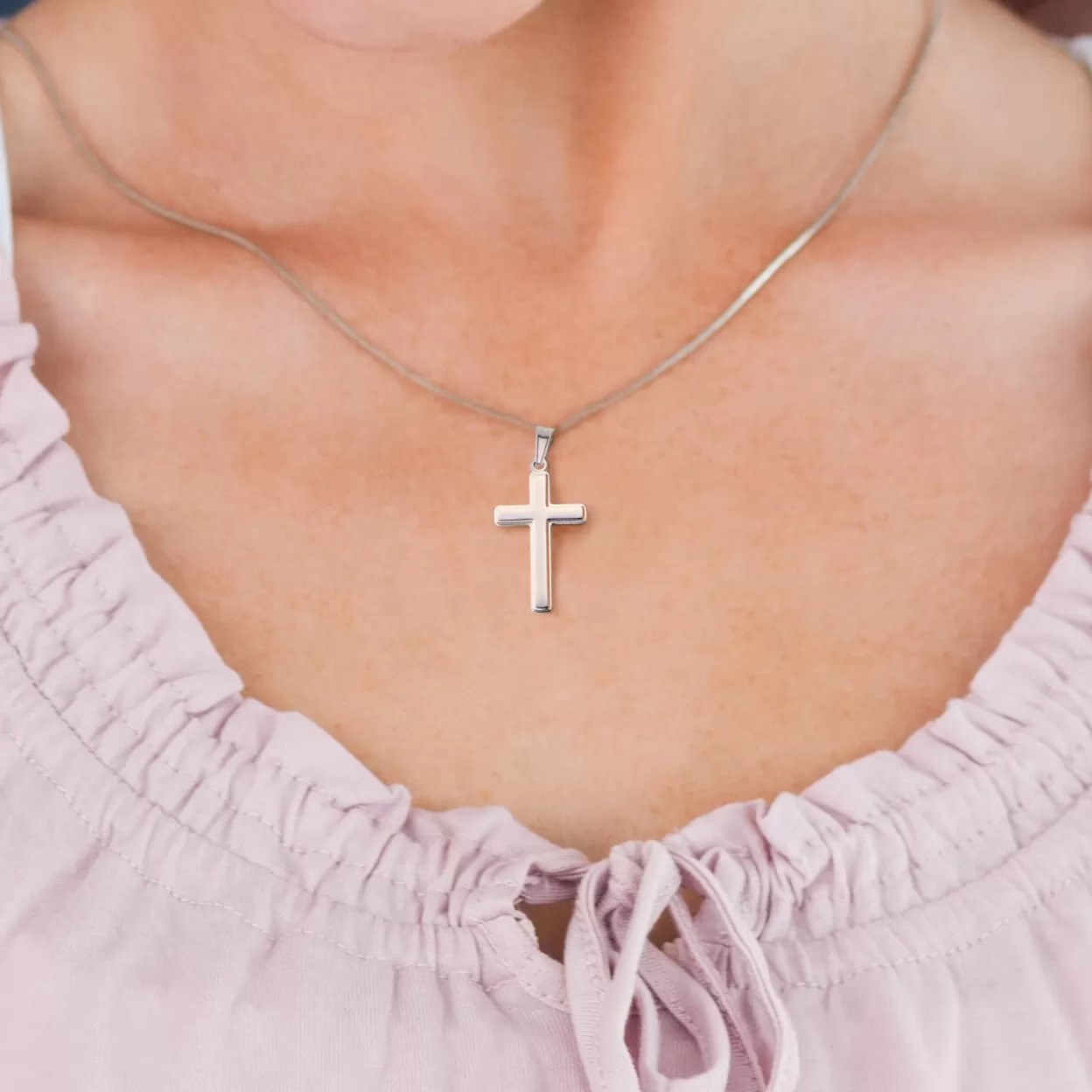 Confirmation Gift for Girls, I'm Proud of the Person You Are Today Stainless Steel Cross Necklace