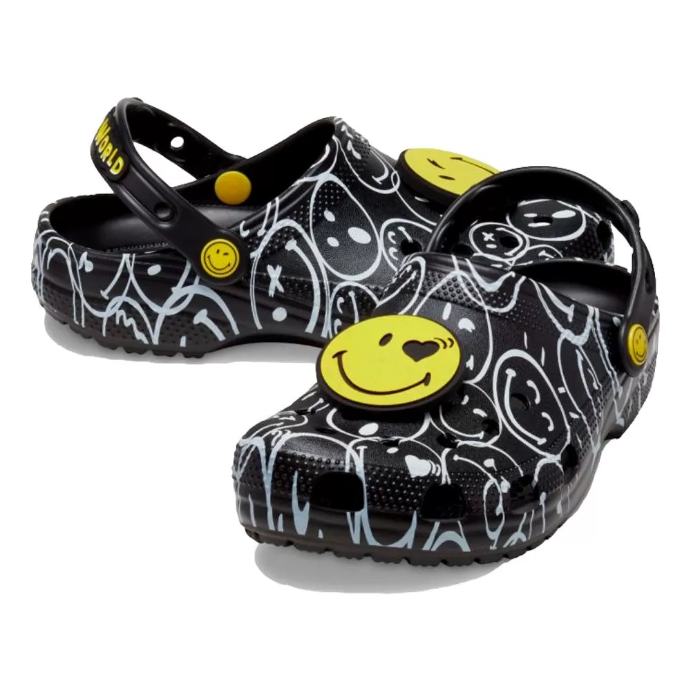 CROCS CLASSIC 2022 SMILEY CLOG-BLACK