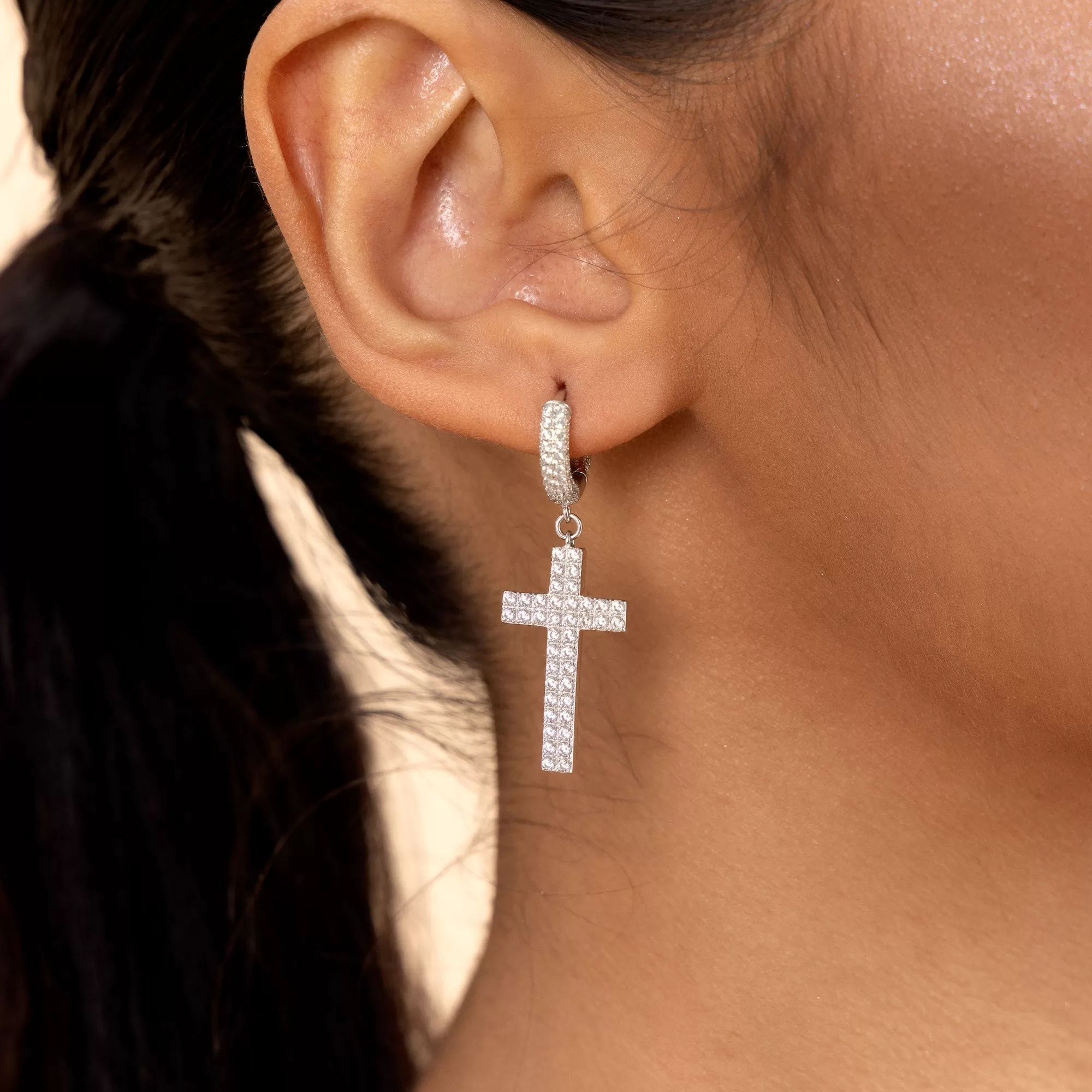 Cross Dangly Earring - Single