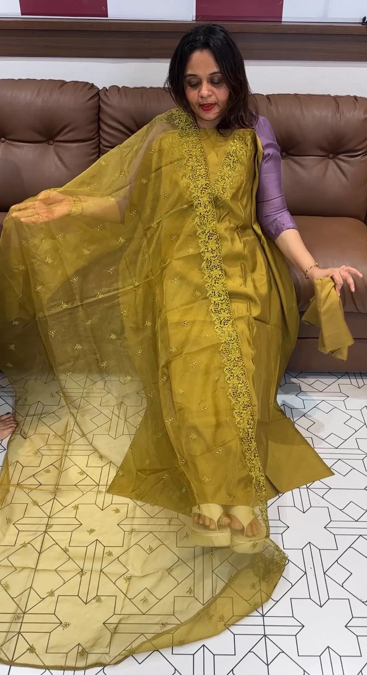 CUT WORKED  UNSTITCHED SALWAR SUITS - IHA 14304