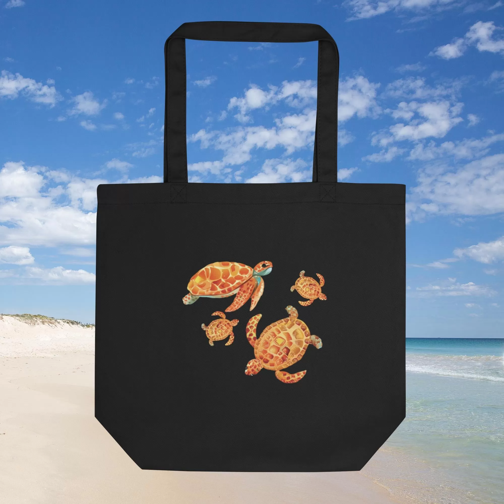 Eco Tote with Sea Turtles for Tech Gear, Gym, Anytime