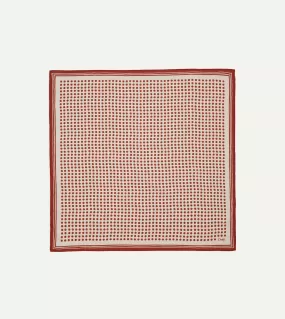 Ecru and Red Spots Print Silk-Cotton Bandana