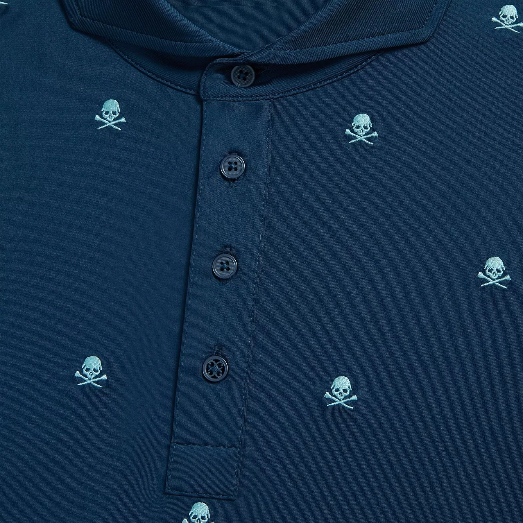 Embroidered Tech Jersey Polo Storm Navy - SS24