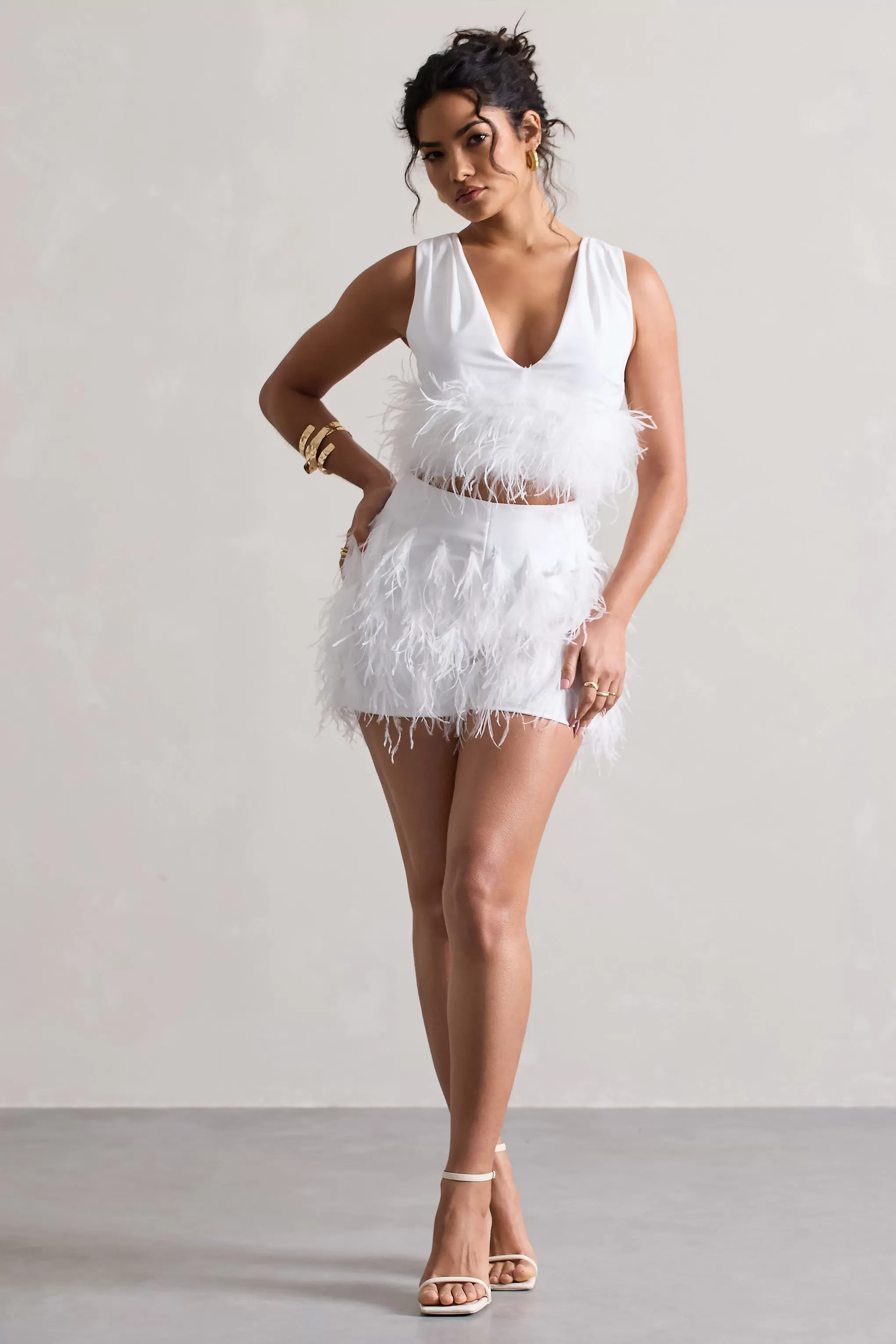 Encore | White Feather Shorts