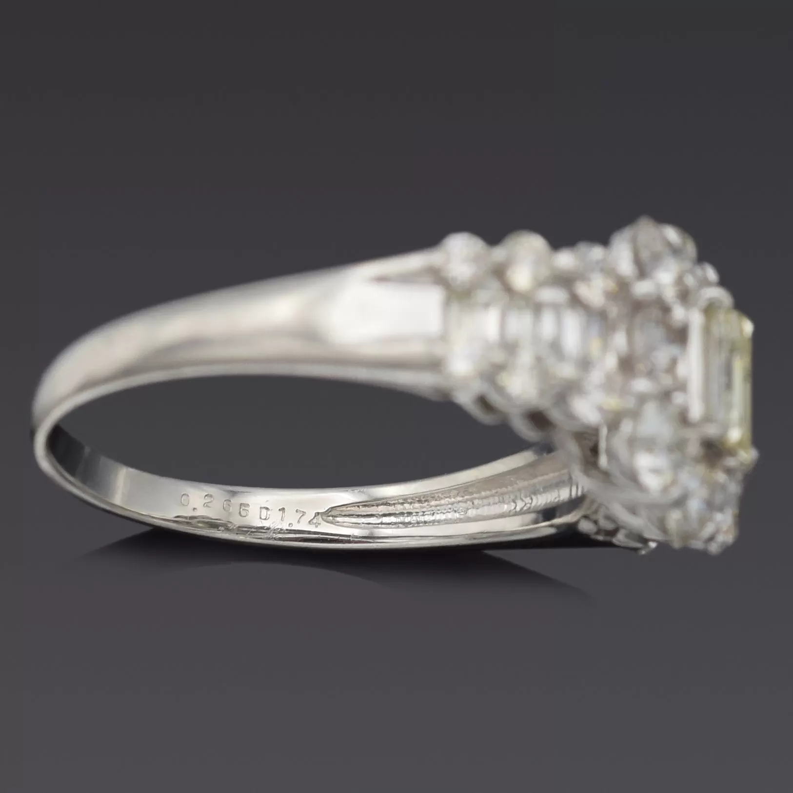 Estate 900 Platinum 2.01 TCW Diamond Band Ring