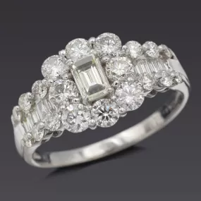 Estate 900 Platinum 2.01 TCW Diamond Band Ring