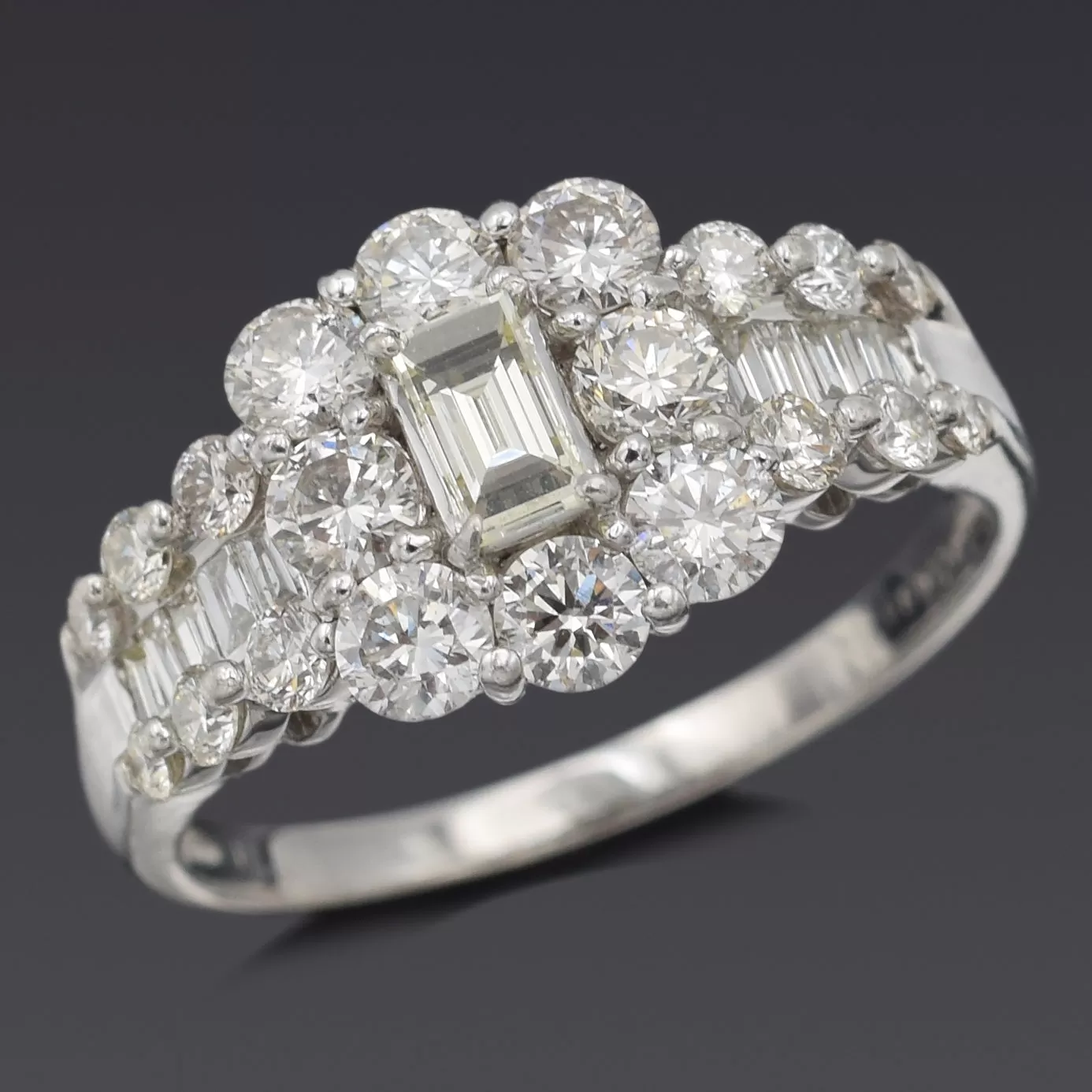 Estate 900 Platinum 2.01 TCW Diamond Band Ring