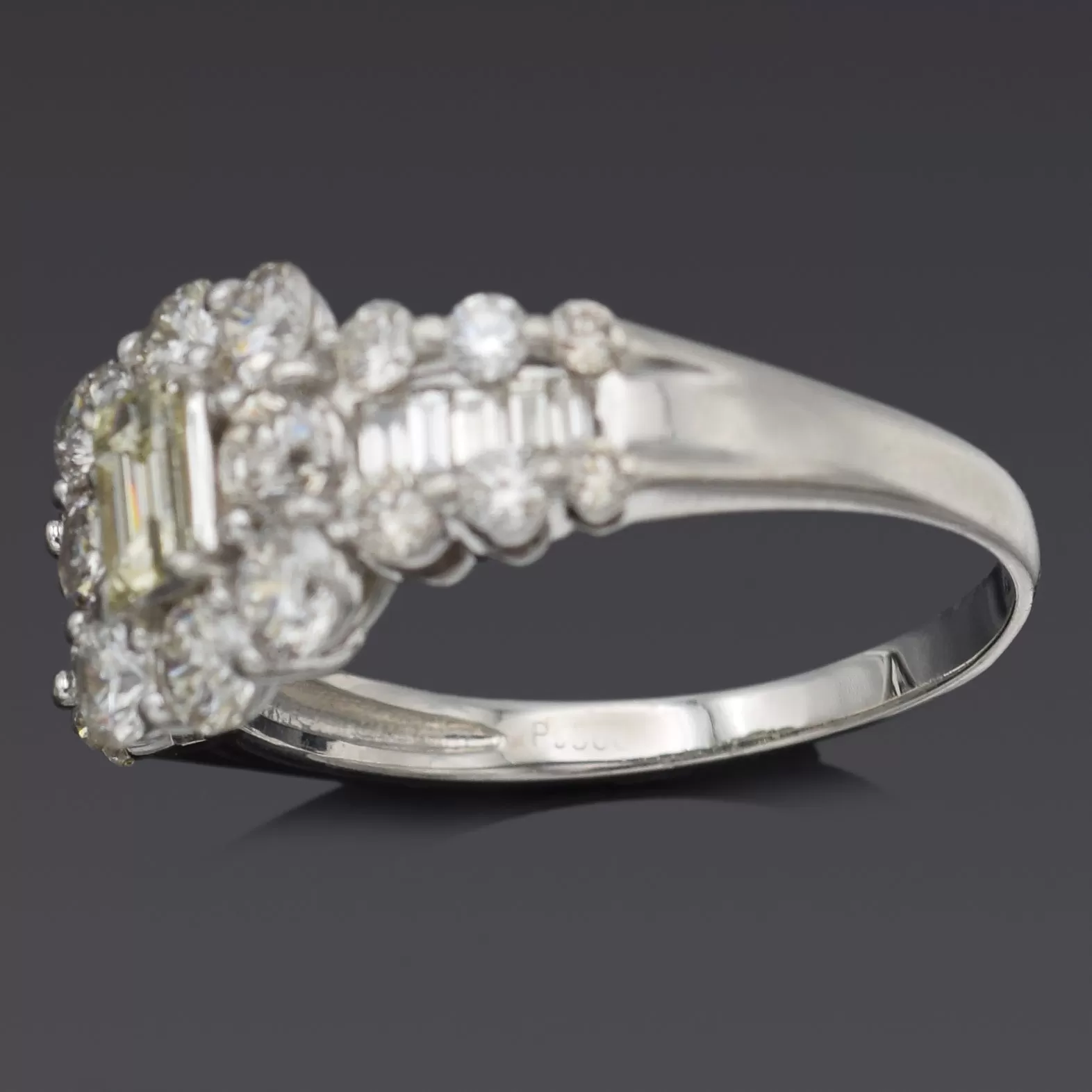 Estate 900 Platinum 2.01 TCW Diamond Band Ring