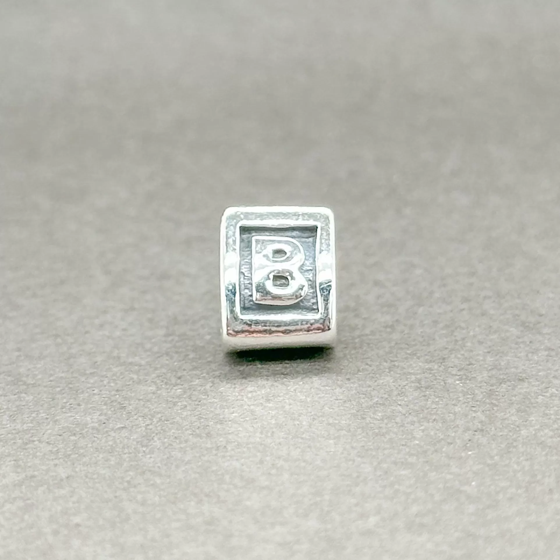 Estate Pandora SS Triangle Block Letter B Bead Charm