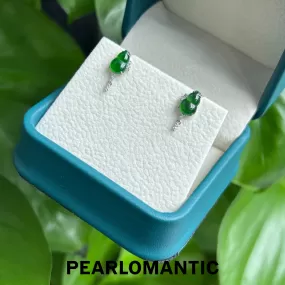 [Fine Jewelry] 18k Gold & Diamond & Jade Hulu Design Earring Studs