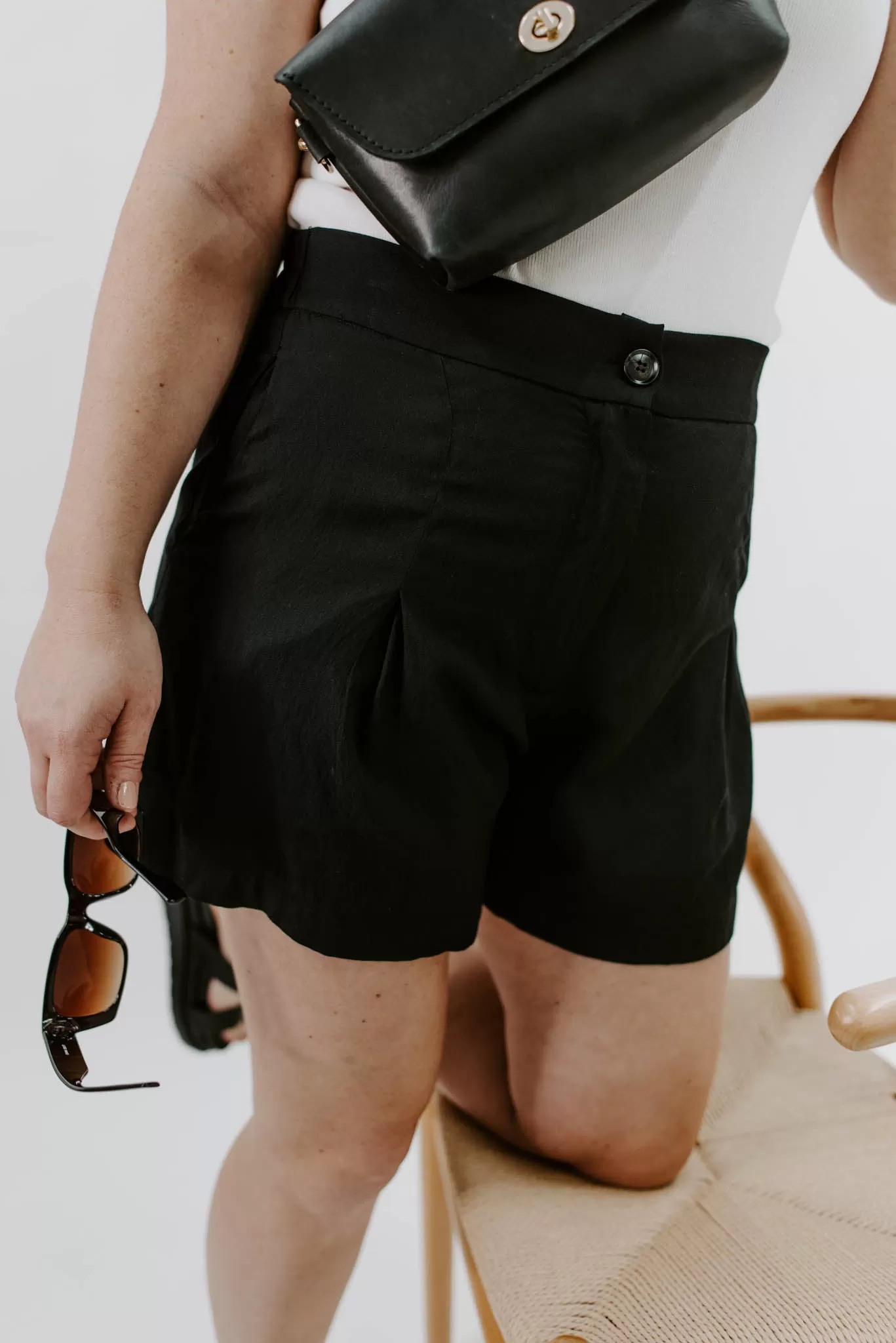 Flawless All Day Black Button Shorts