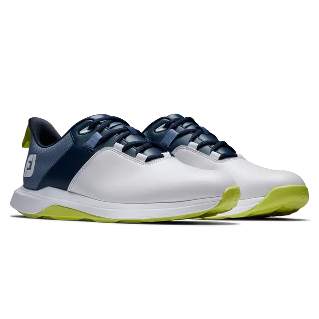 Footjoy Men's ProLite Spikeless Golf Shoe - White/Navy/Lime