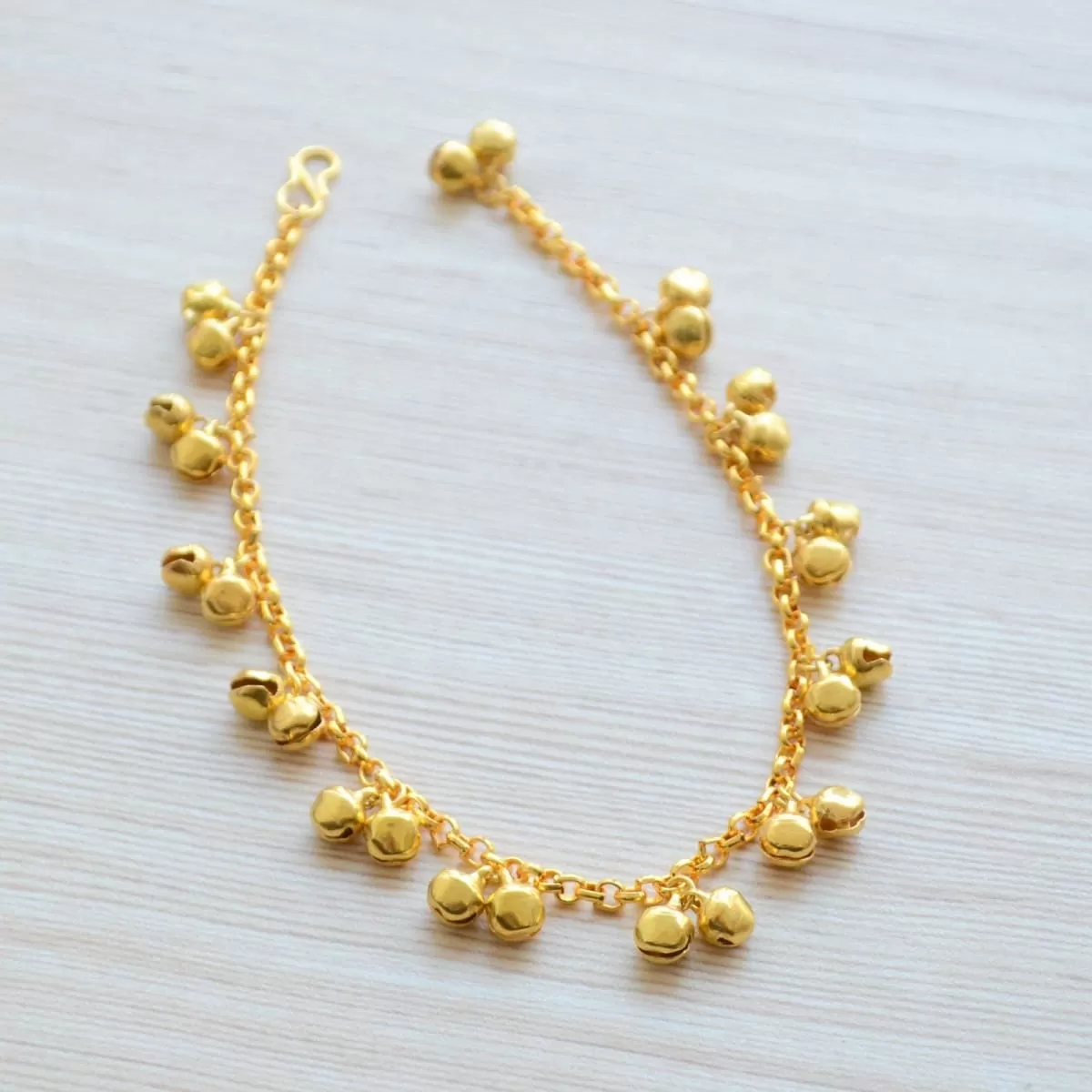 Gold Bell Anklet, Traditional Indian Payal, Statement Anklet Bracelet, Summer Wedding Jewelry