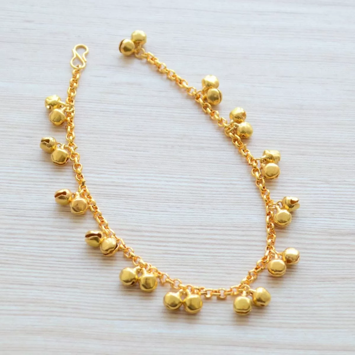 Gold Bell Anklet, Traditional Indian Payal, Statement Anklet Bracelet, Summer Wedding Jewelry