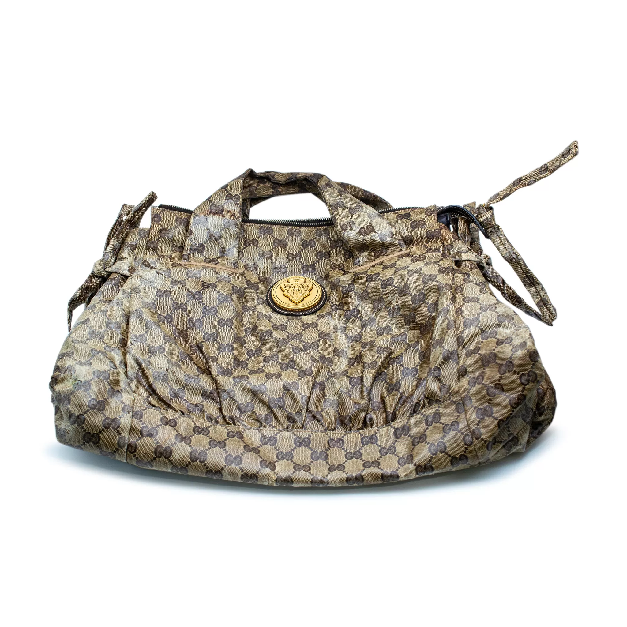 Gucci Gg Hysteria Tote Beige Leather Ladies Handbag