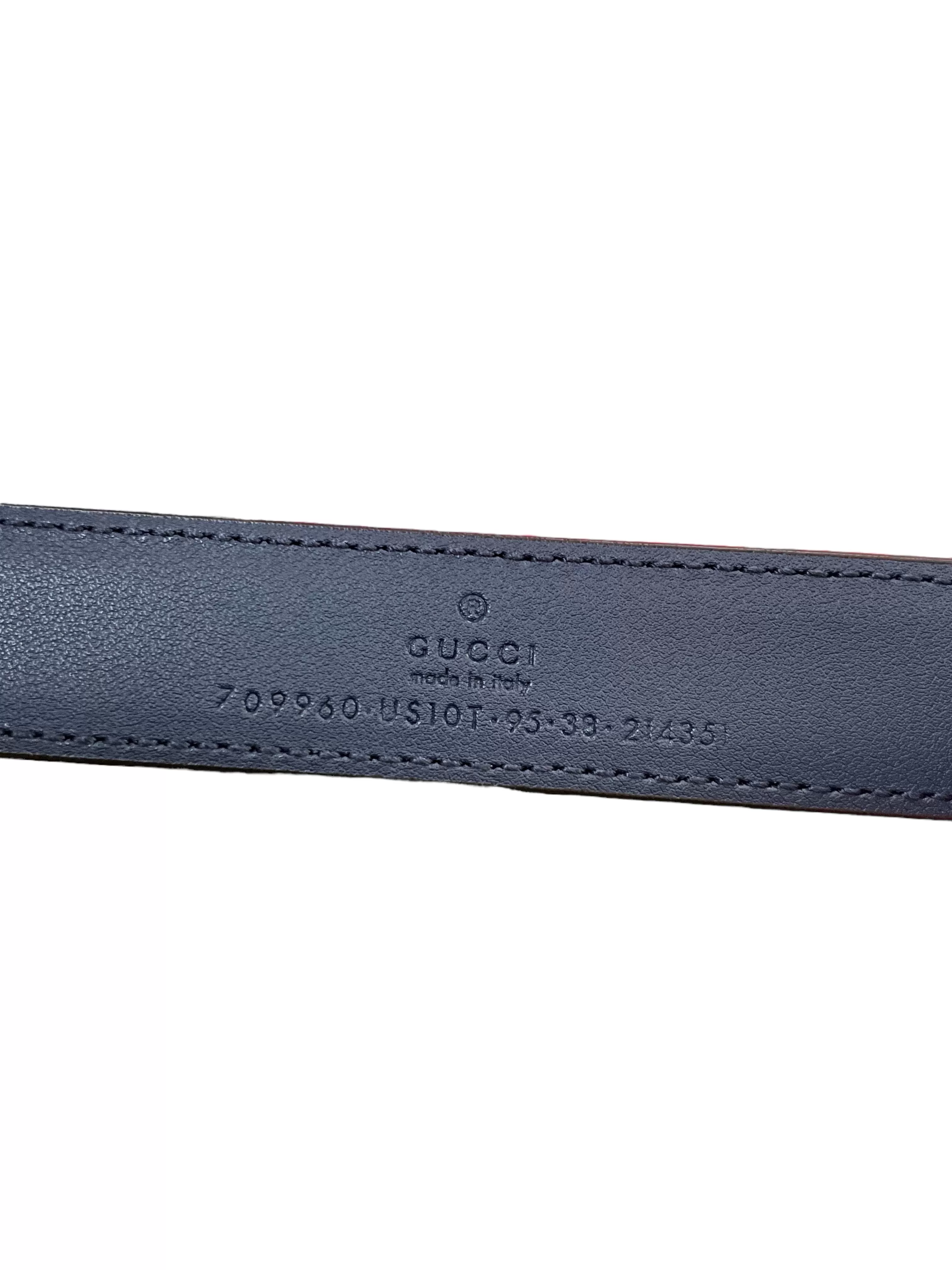 Gucci Navy Blue GG Belt Size 95