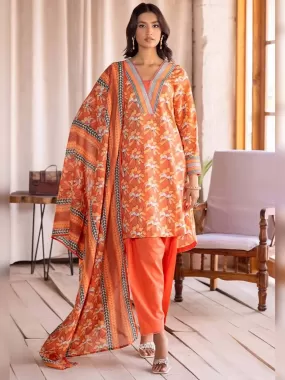 Gul Ahmed Lawn "Summer Solstice" Unstitched Orange 3-Piece (CL-32397-A)