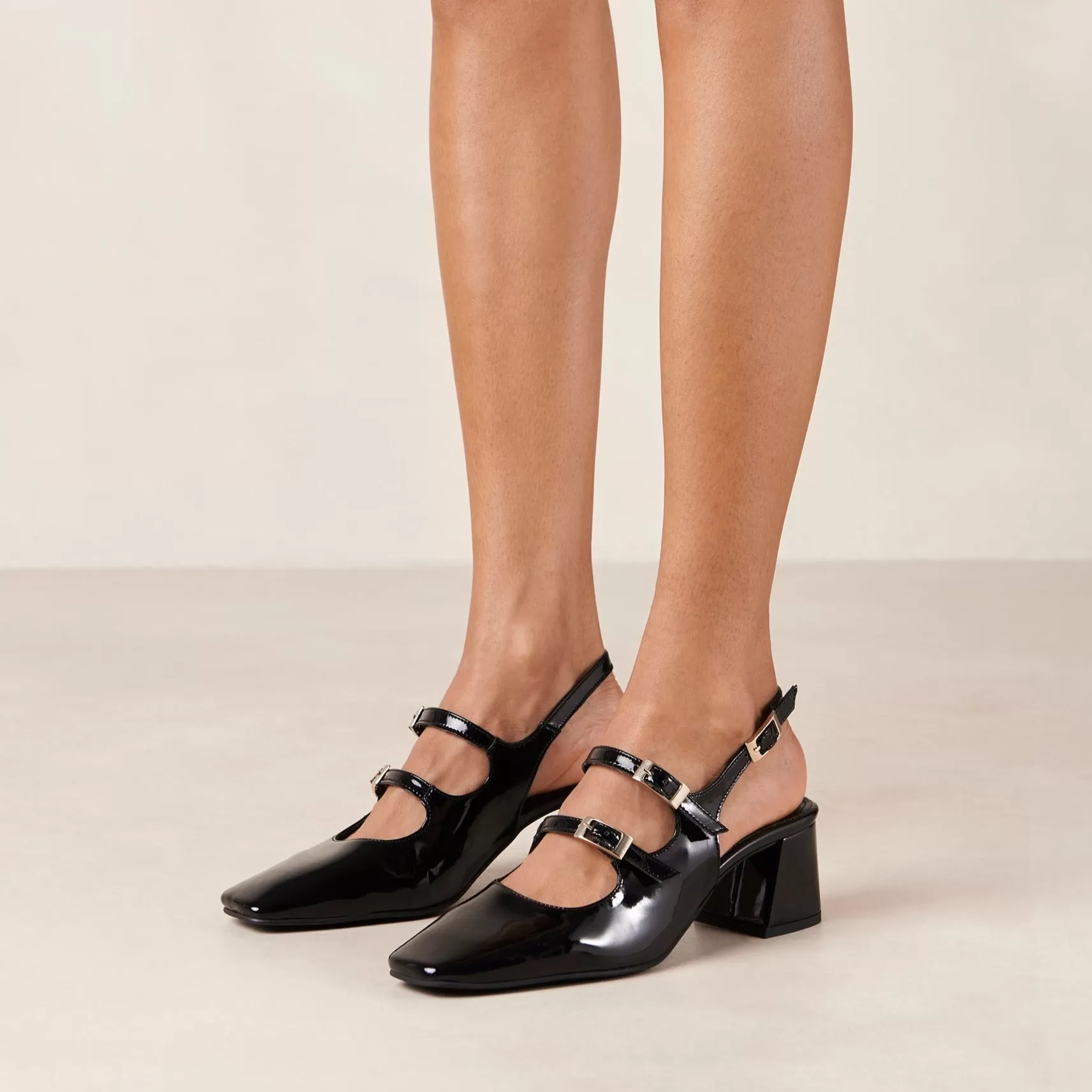 Hanna Onix Black Vegan Leather Pumps