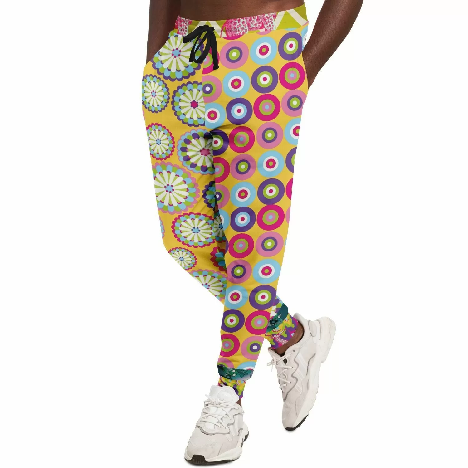 Hello Janis! Yellow Geo Print Unisex Fleece Joggers