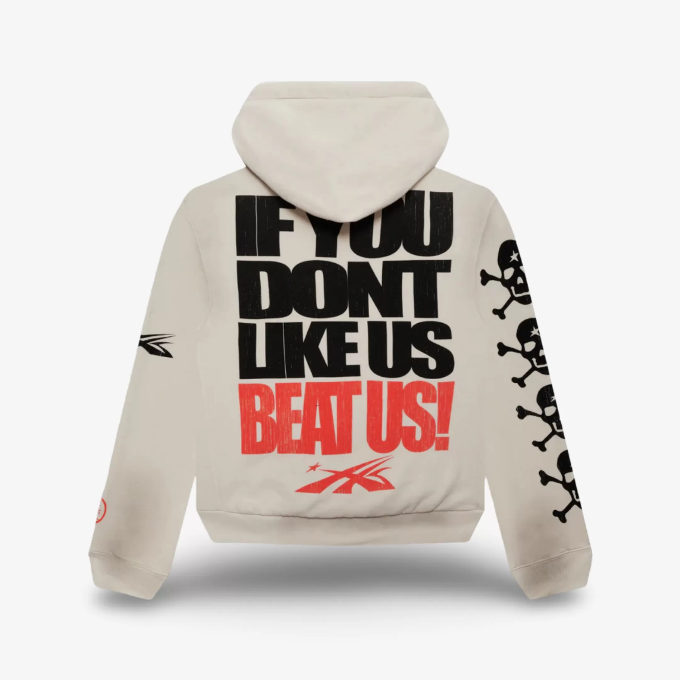 Hellstar Sports Pullover Hoodie 'If You Dont Like Us Beat Us' White SS24