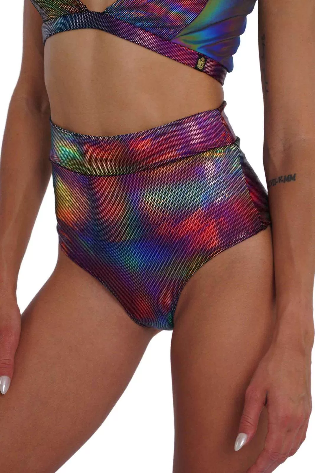 High Waisted Hot Pants - Techno Color