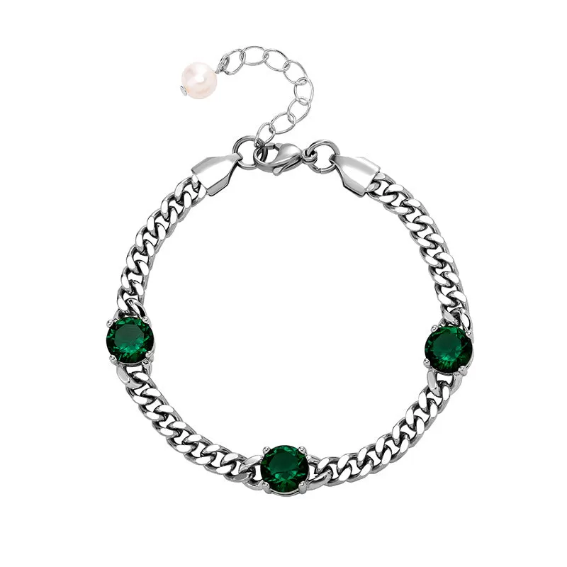 Hip Hop 3.5mm Simple Gemstone Bracelet